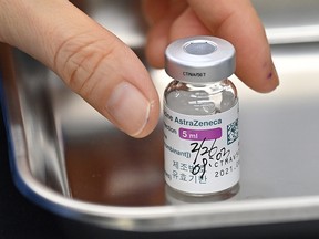 A nurse prepares to administer a dose of the AstraZeneca Covid-19 vaccine at Dobong health care centre in Seoul, South Korea, Feb. 26, 2021.