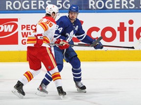 Maple Leafs centre Auston Matthews was held off the scoresheet during Toronto's 3-0 loss to the Calgary Flames on Monday night.