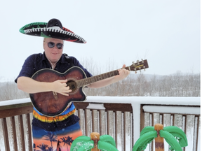 Canadian country music star Aiden McGill enjoys a Mexican vacation on his back deck in Hastings, Ont.