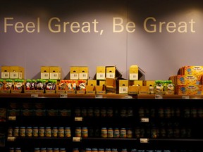 Baby food products are pictured in a shop at Nestle headquarters in Vevey, Switzerland, Feb. 15, 2018.