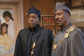 Arsenio Hall and Eddie Murphy star in Coming 2 America.