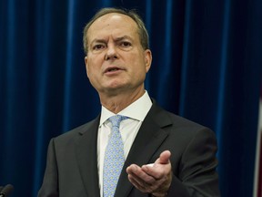 Peter Bethlenfalvy speaks to media at Queen's Park in Toronto on Sept. 25, 2018.