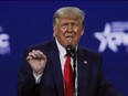 Former U.S. president Donald Trump speaks at the Conservative Political Action Conference in Orlando, Fla., Feb. 28, 2021.