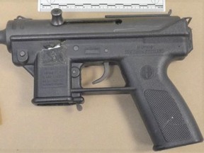 An Intratec AB-10, a prohibited firearm seized this month by Toronto Police officers
