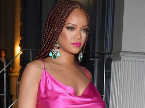 Barbadian singer/actress Rihanna arrives to the launch of FENTY’s upcoming collection release event at The Webster on June, 18 2019 in New York City.