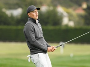 Jordan Spieth reacts to a missed birdie putt on the 13th green during the final round of the AT&T Pebble Beach Pro-Am last week. Spieth will be looking for another chance to get his first win since the 2017 Open Championship this week at the Genesis Invitational at Riviera.