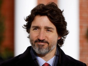 Prime Minister Justin Trudeau attends a news conference at Rideau Cottage in Ottawa, Jan. 19, 2021.
