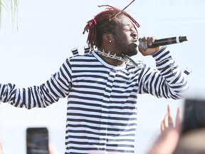 Lil Uzi Vert is seen performing at Coachella on April 24, 2017 in Indio, California.