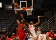 Toronto Raptors forward DeAndre' Bembry makes a basket during a win over Houston.