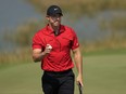 Rory McIlroy of Northern Ireland waves on the second green during the final round of World Golf Championships-Workday Championship at The Concession on Feb. 28, 2021 in Bradenton, Fla.