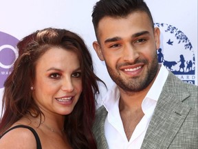 Britney Spears and Sam Asghari attend the 2019 Daytime Beauty Awards at The Taglyan Complex in Los Angeles, Sept. 20, 2019.