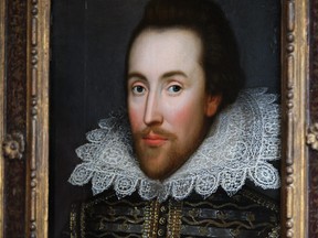 A painting of William Shakespeare.