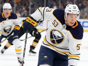 Buffalo Sabres winger Jeff Skinner has yet to score a goal this season while he eats up $9 million in cap space/ GETTY IMAGES