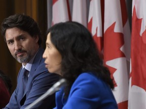 Prime Minister Justin Trudeau and Minister of Public Services and Chief Public Health Officer of Canada Dr. Theresa Tam.