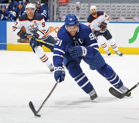 Leafs captain John Tavares is either in a slump or slowing down. GETTY IMAGES