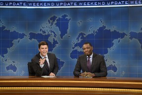 Colin Jost and Michael Che during Weekend Update.