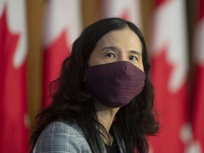 Chief Public Health Officer Theresa Tam looks on at the start of a technical briefing on the COVID pandemic in Canada, Friday, January 15, 2021 in Ottawa.