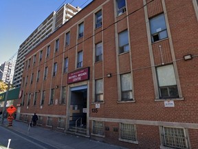 The Maxwell Meighen Centre homeless shelter, on Sherbourne St. north of Queen St. E. in Toronto.
