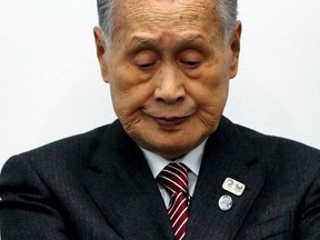 Yoshiro Mori, President of the Tokyo 2020 Olympic Games Organising Committee, attends a news conference in Tokyo, Japan March 23, 2020.