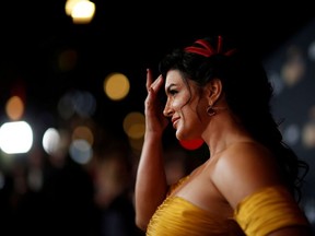 Gina Carano poses at the premiere for the television series "The Mandalorian" in Los Angeles, California, U.S., November 13, 2019.