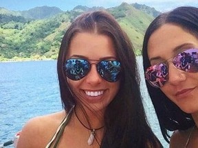 Party girls pinched. Melina Roberge, left, and Isabelle Lagace were arrested for smuggling $21 million worth of cocaine into Australia in 2016.