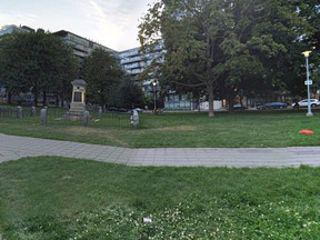 Victoria Memorial Square at Portland and Niagara Sts. in Toronto.