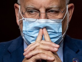 Centers for Disease Control and Prevention (CDC) Director Dr. Robert Redfield attends at a hearing of the Senate Appropriations subcommittee reviewing coronavirus response efforts on September 16, 2020 in Washington, DC.