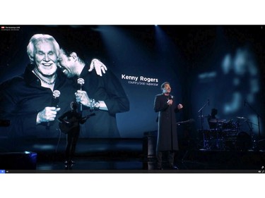 In this screengrab released on March 14, Lionel Richie performs during a tribute to the late Kenny Rogers onstage during the 63rd Annual GRAMMY Awards broadcast on March 14, 2021.