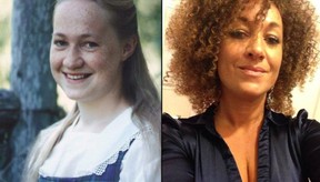Now, that is allyship! Rachel Dolezal in the early 1990s and after her transformation as a black woman.