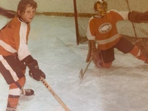 Bobby Orr and Gerry Cheevers? Try Stewart Emerson and the author circa 1973.