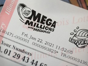 This Mega Millions lottery ticket was sold at a 7-Eleven store in Chicago on Jan. 22, 2021