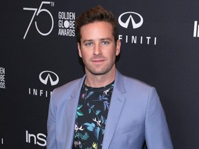 Actor Armie Hammer attends the HFPA's and InStyle's Celebration of the 2018 Golden Globe Awards Season and the Unveiling of the Golden Globe Ambassador at Catch in West Hollywood, Calif., Nov. 15, 2017.