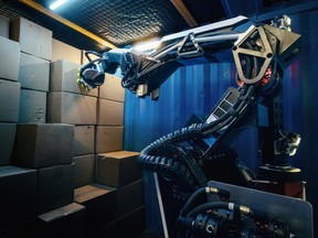 A Boston Dynamic's 'Stretch' robot is pictured in this picture obtained by Reuters on March 26, 2021.