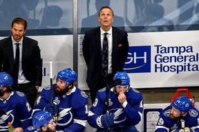 Tampa Bay Lightning head coach Jon Cooper says he wishes his team could measure itself against the Leafs, an impossibility during the regular season. GETTY IMAGES