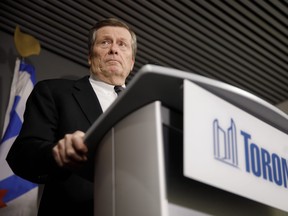 Toronto Mayor John Tory speaks during a press conference in Toronto, Feb 29, 2020.