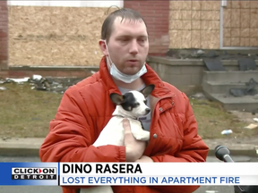 Dino Rasera and his dog.