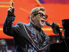 Elton John performs in concert at Rogers Place in Edmonton on Friday, September 27, 2019.