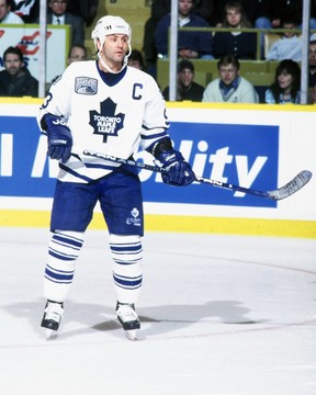 Centre Doug Gilmour played at an incredibly high level during his first two unforgettable seasons with the Maple Leafs, scoring 63 points over 39 playoff games. GETTY IMAGES