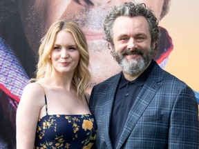 Anna Lundberg and Michael Sheen attend the premiere of the movie "Dolittle" at the Regency Village Theater, in Westwood, Calif, on Jan. 11, 2020.