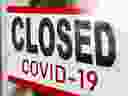 Closed due to COVID sign. 