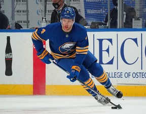 Buffalo Sabres winger Taylor Hall has been a colossal disappointment since signing a free-agent deal. Can the Sabres get anything of value for him at the trade deadline? GETTY IMAGES