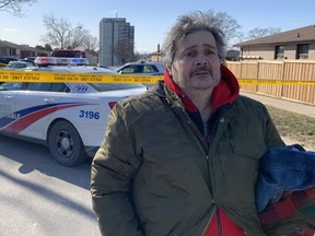 Sabine Polidoro outside his family home on Mayberry Rd., the scene of a fatal blaze, on Thursday, March 4, 2021.