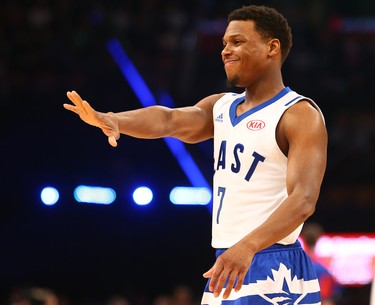 Kyle Lowry of the East All-stars during the NBA All-Star Game at the Air Canada Centre in Toronto, Ont. on Sunday February 14, 2016. Dave Abel/Toronto Sun/Postmedia Network