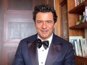 Presenter Orlando Bloom in this screen grab from the 26th Critics' Choice Awards in Santa Monica, California, March 7, 2021.