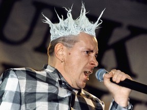 Picture dated 23 June 1996 of John Lydon, lead singer of the Sex Pistols, on stage at Finsbury Park, London, at the start of the reformed band's Filthy Lucre tour.
