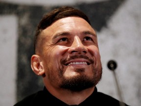 Sonny Bill Williams attends a news conference  as a member of the Toronto Wolfpack on Nov. 14, 2019.