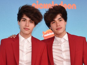 YouTubers Alan and Alex Stokes arrives for the 32nd Annual Nickelodeon Kids' Choice Awards at the USC Galen Center on March 23, 2019 in Los Angeles.