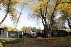 Construction on the large mansion of Drake on Park Lane Circle in Toronto on November 3, 2016.