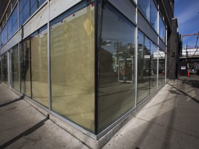 A closed down coffee shop on Queen St. W., at Ossington Ave. in Toronto, Ont.  on Tuesday March 9, 2021.