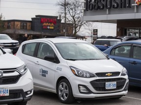 A City of Toronto vehicle sits on the Vaughan side on Steeles Ave W.,. at Dufferin St. on Thursday, March 11, 2021.